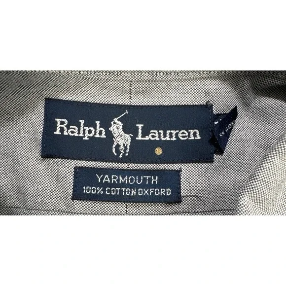 Polo Ralph Lauren Yarmouth Shirt Men Gray 17.5 36/37 Flesh Pony Button Down L/S - Picture 3 of 8
